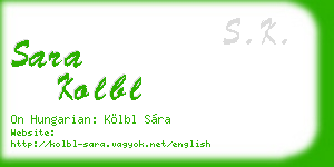 sara kolbl business card